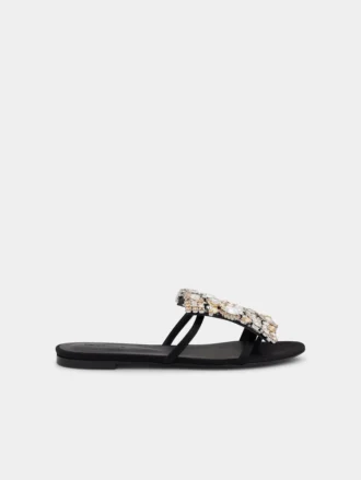 Flat sandals with strass