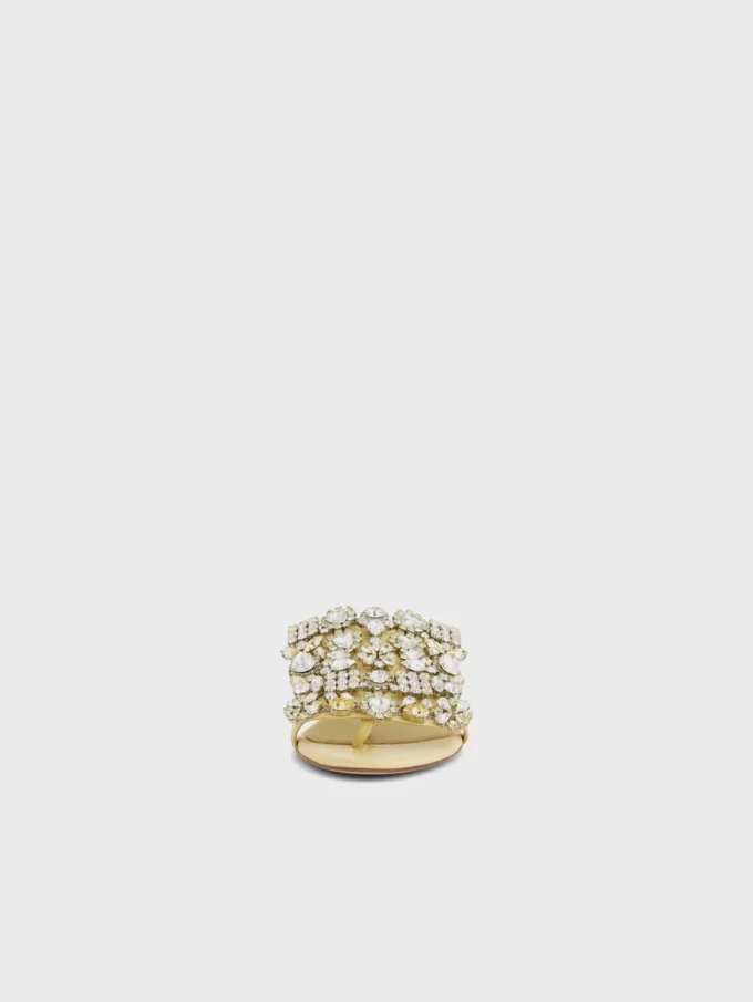 Flat sandals with strass