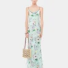 Floral patterned dress with chain details