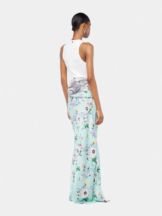 Floral patterned skirt with chain details