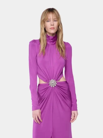 Fuchsia long dress in jersey