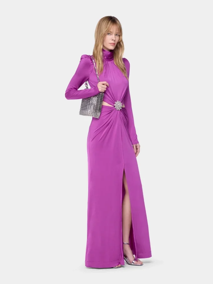 Fuchsia long dress in jersey