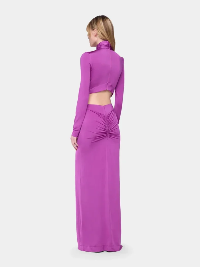 Fuchsia long dress in jersey