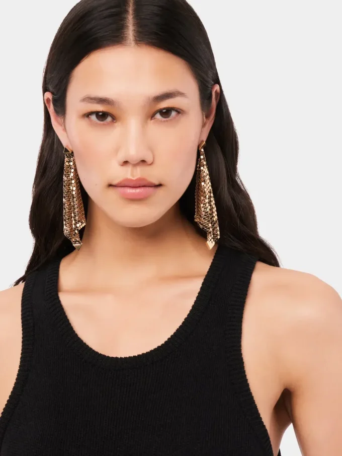 Gold chainmail earrings