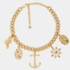 Gold choker with medals
