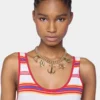Gold choker with medals