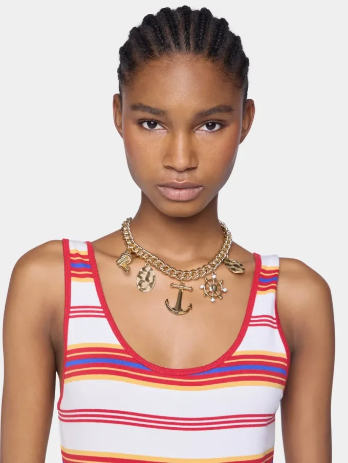 Gold choker with medals