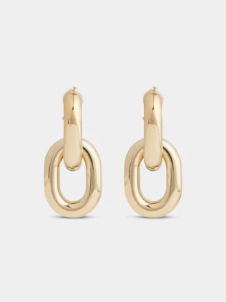Gold double XL Link earrings