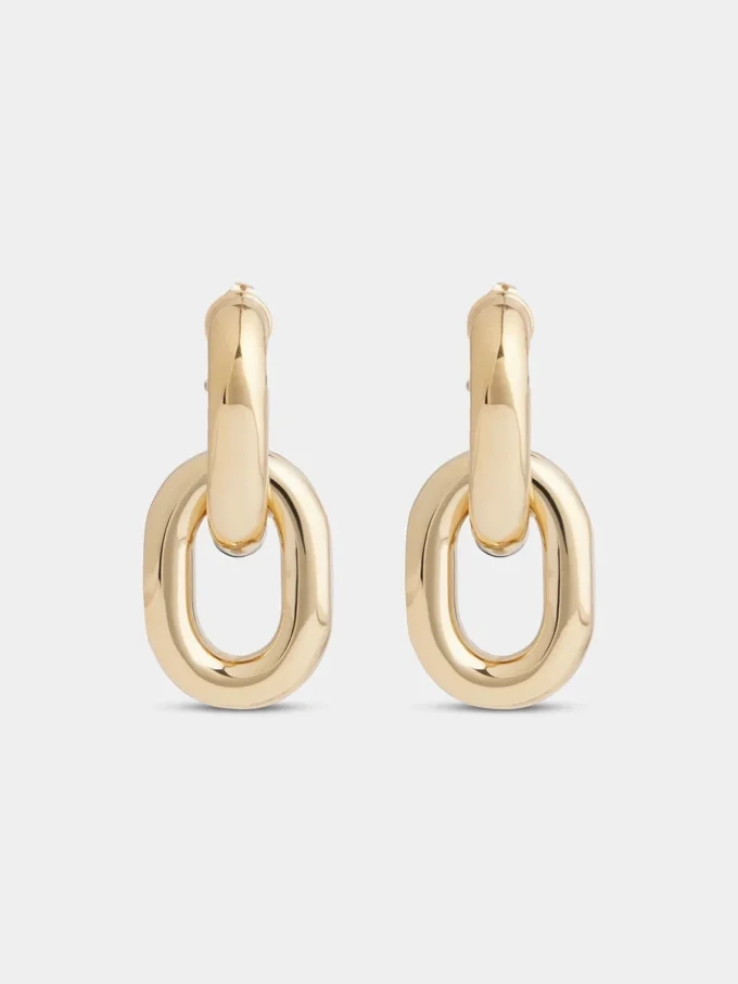 Gold double XL Link earrings Gold double XL Link earrings