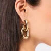 Gold double XL Link earrings Gold double XL Link earrings