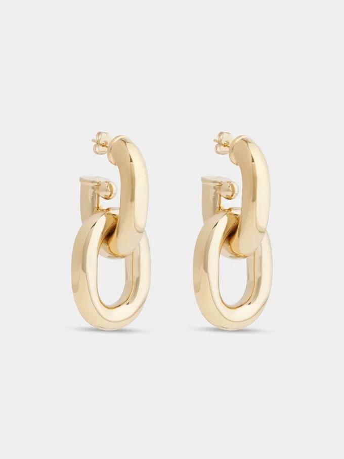 Gold double XL Link earrings Gold double XL Link earrings
