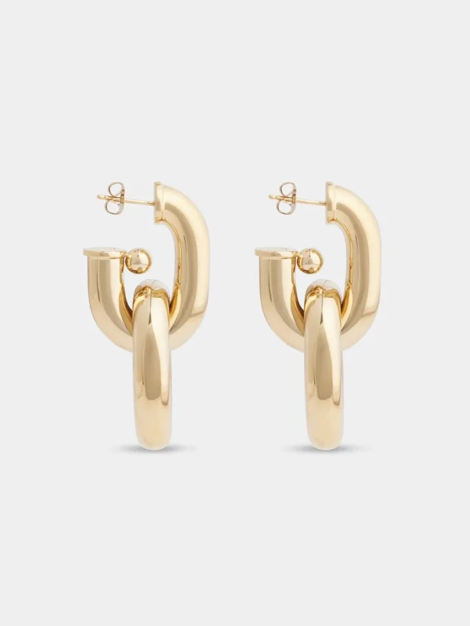 Gold double XL Link earrings Gold double XL Link earrings