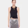 Black tank top with signature piercing