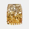 Gold mini skirt in gradient assembly