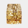 Gold mini skirt in gradient assembly