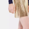 Gold mini skirt in mesh