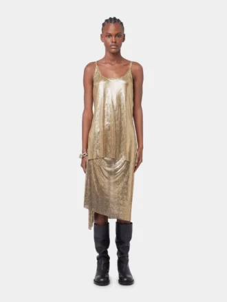 Gold tank top in mesh