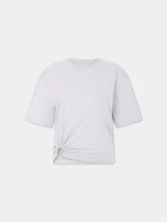 Grey t-shirt with piercing