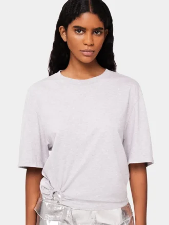 Grey t-shirt with piercing