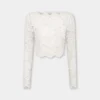 Ivory crop top in lace