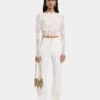 Ivory crop top in lace