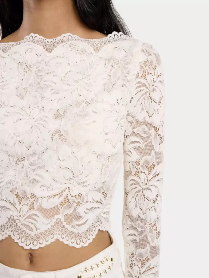 Ivory crop top in lace