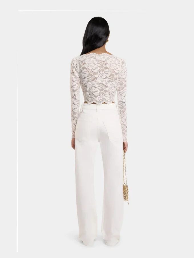 Ivory crop top in lace