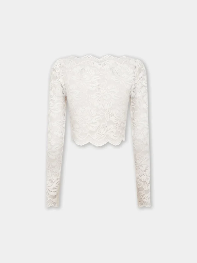 Ivory crop top in lace