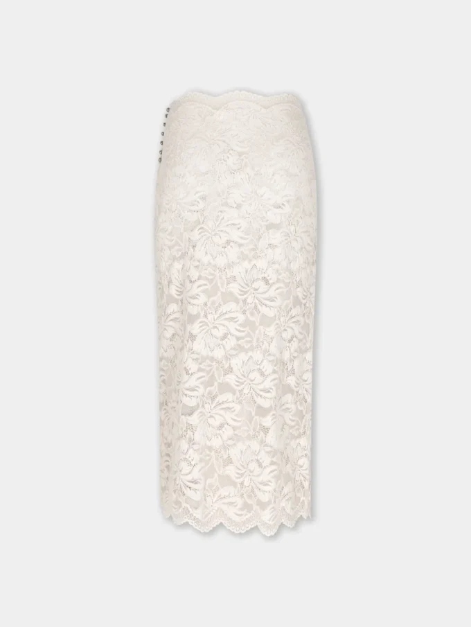 Ivory midi skirt in lace
