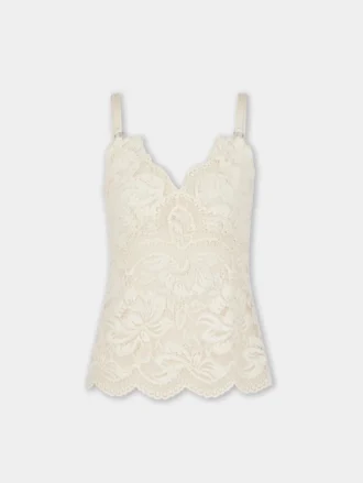 Ivory tank top in lace