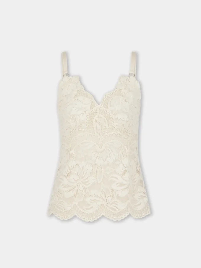Ivory tank top in lace