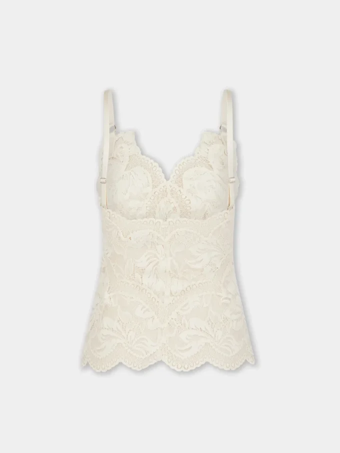 Ivory tank top in lace