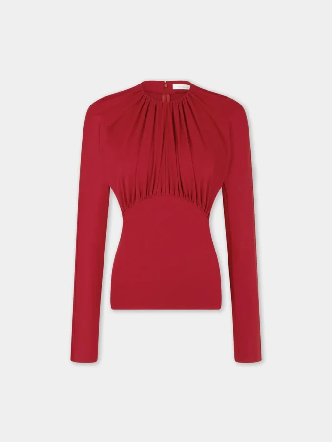 Jersey top with ruched details