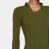 Khaki Long dress in wool