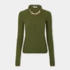 Khaki sweater in wool