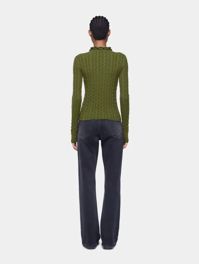 Khaki sweater in wool