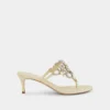 Kitten heel sandals with strass