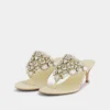 Kitten heel sandals with strass