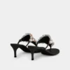 Kitten heel sandals with strass