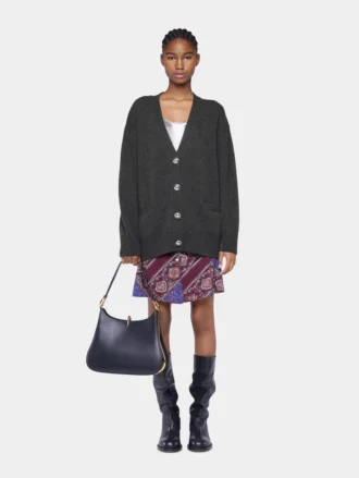 Knitted cardigan in wool and cashmere