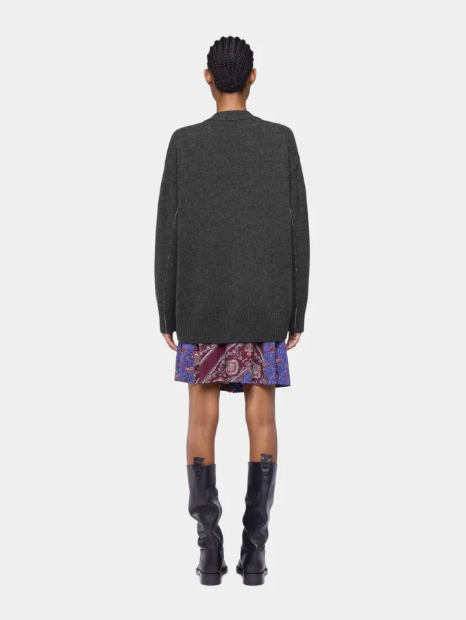 Knitted cardigan in wool and cashmere