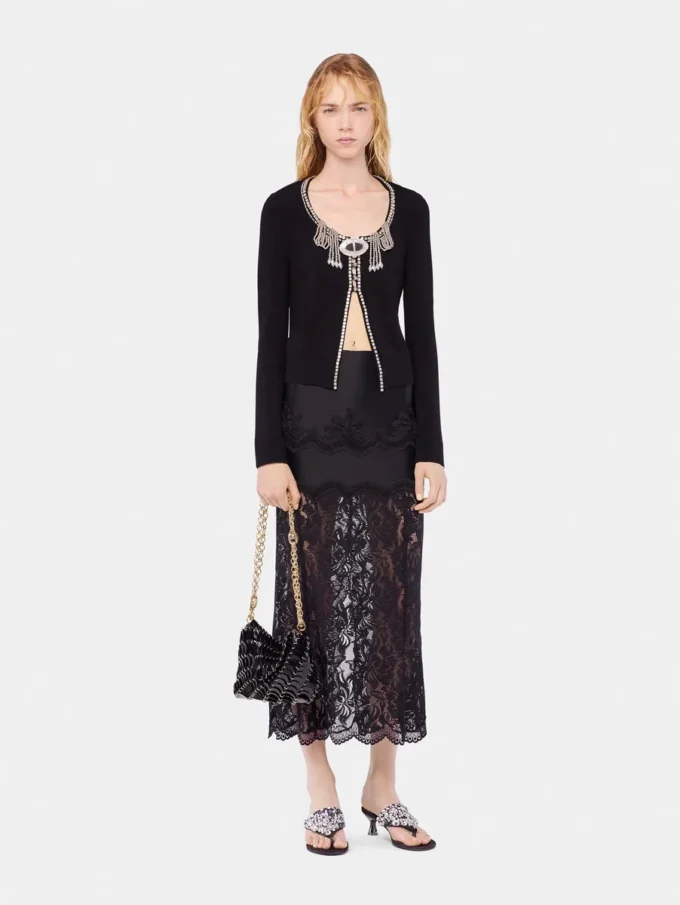 Lace midi skirt