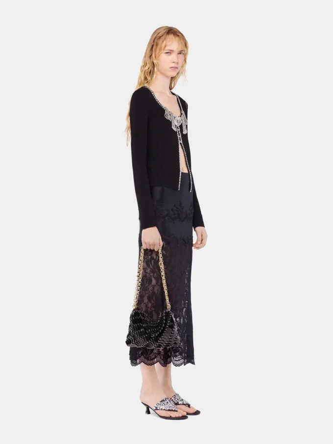 Lace midi skirt