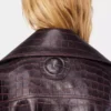 Leather bomber jacket