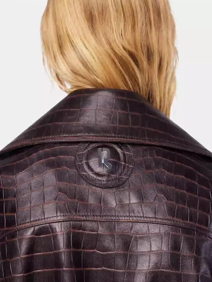 Leather bomber jacket