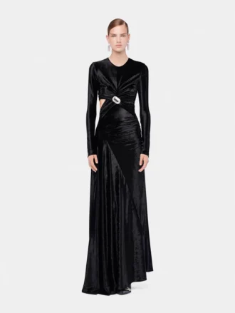 Long draped velvet dress