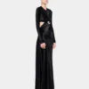 Long draped velvet dress