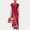 Tote bag in raffia with straps
