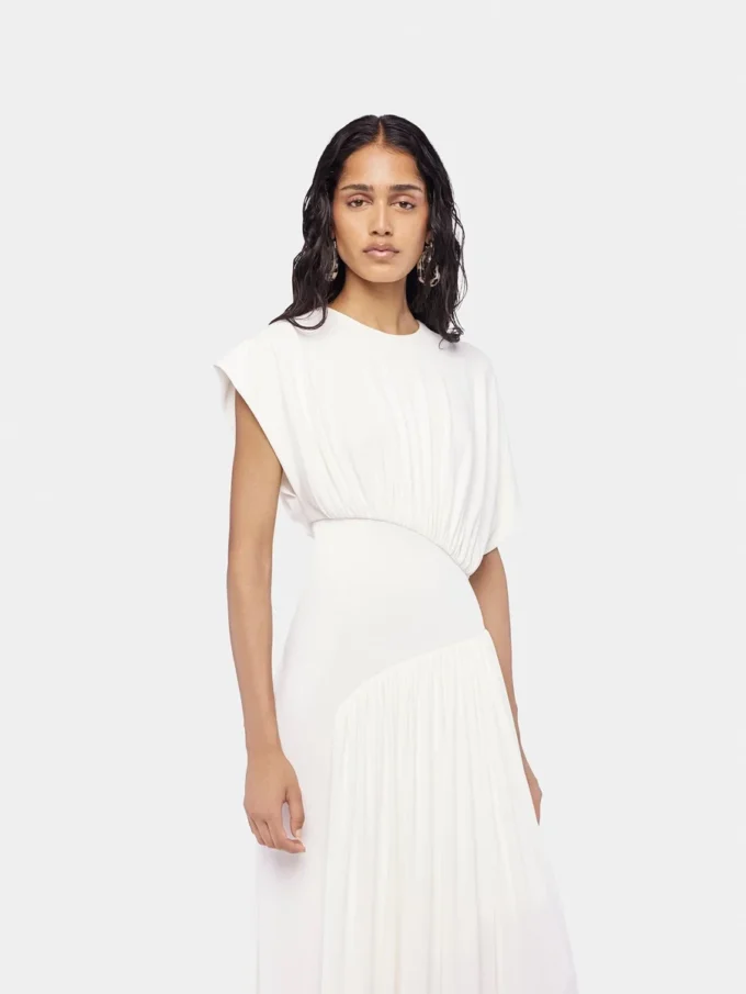 Long dress with ruched details