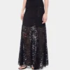 Long flared lace skirt
